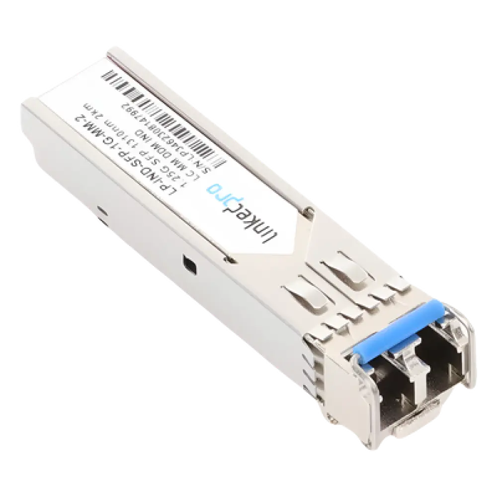 Transceptor SFP Industrial / Multimodo 1310 nm / 1.25 Gbps / 1000BASE-SX / LC/UPC Dúplex / DDM / Alcance 2 km (1.2 mi)