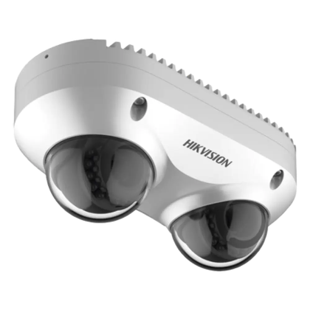 Cámara Panorámica Dual / 4 MP por Lente / 2.8 mm Fijo / IP67 / IK10 / PoE / WDR 120 dB / 10 m (32.8 ft) IR / Audio y Alarma I/O / MicroSD 256 GB