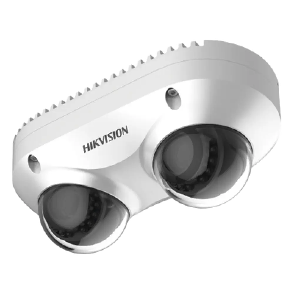 Cámara Panorámica Dual / 4 MP por Lente / 2.8 mm Fijo / IP67 / IK10 / PoE / WDR 120 dB / 10 m (32.8 ft) IR / Audio y Alarma I/O / MicroSD 256 GB
