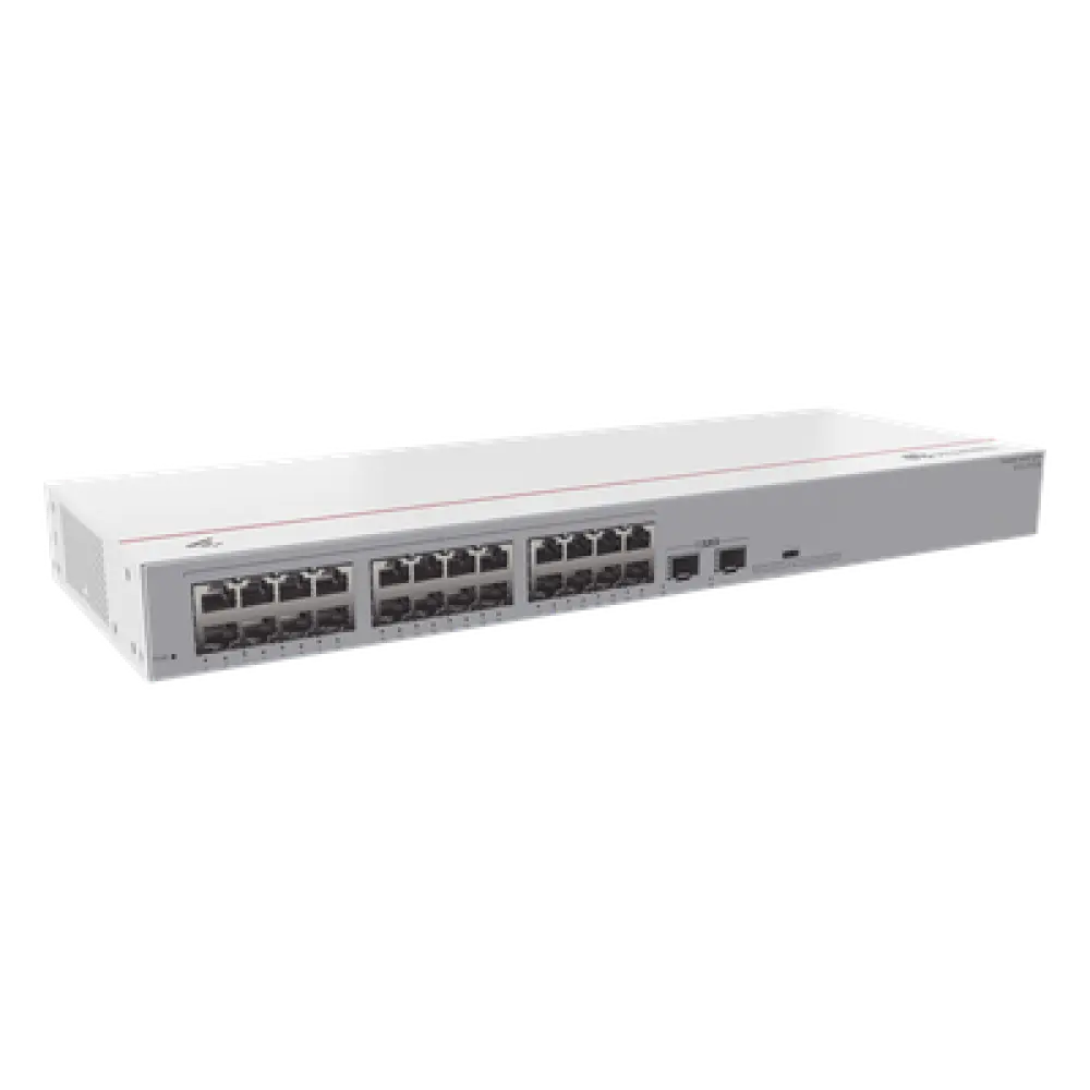 Switch No Administrable / 24 Puertos Gigabit / 2 Puertos SFP Uplink / 52 Gbps / 1U Rack