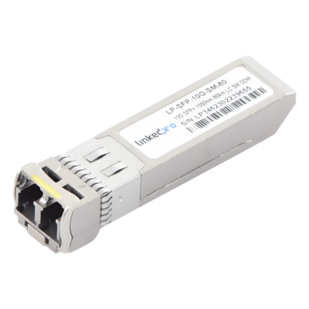 Transceptor SFP+ / 10 Gbps / Monomodo 1550 nm / Alcance 80 km (49.7 mi) / LC/UPC Dúplex / DDM / Hot-Pluggable