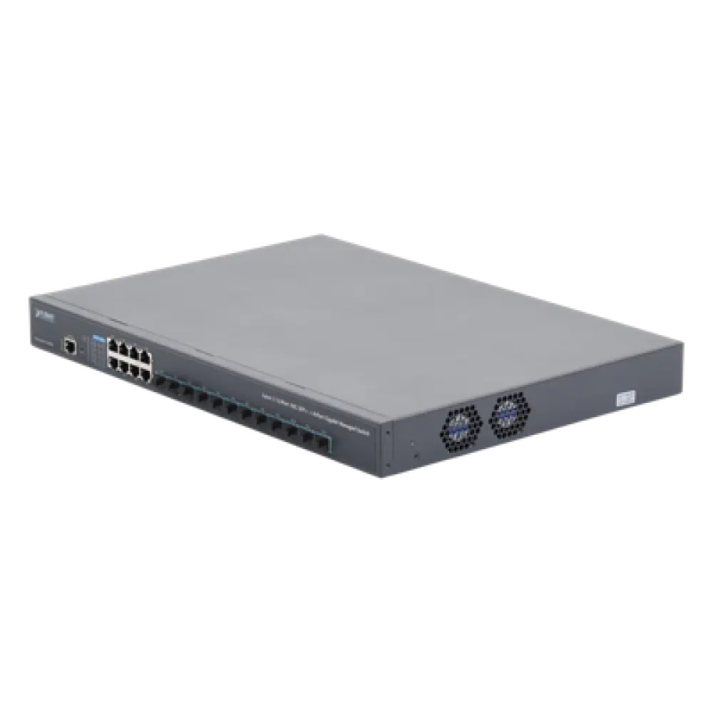 Switch Capa 3 Administrable / 12 Puertos SFP+ 10G / 8 Puertos Gigabit / Conmutación 256 Gbps / Fuente de Alimentación Redundante AC