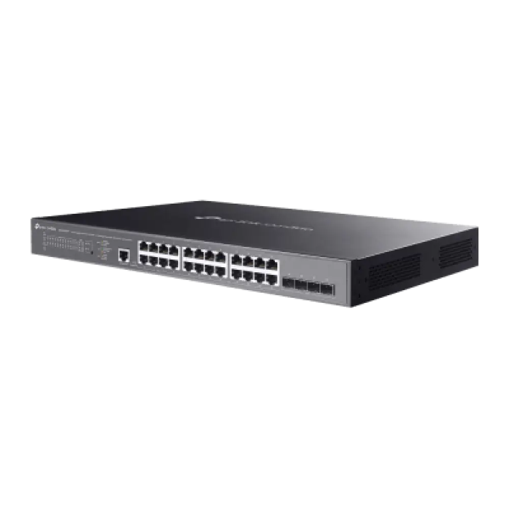 Switch L2+ Gestionado / 24 Puertos Gigabit + 4 Puertos 10G SFP+ / 16 PoE+ (30W) + 8 PoE++ (90W) / 128 Gbps / 500W PoE Budget / SDN Cloud