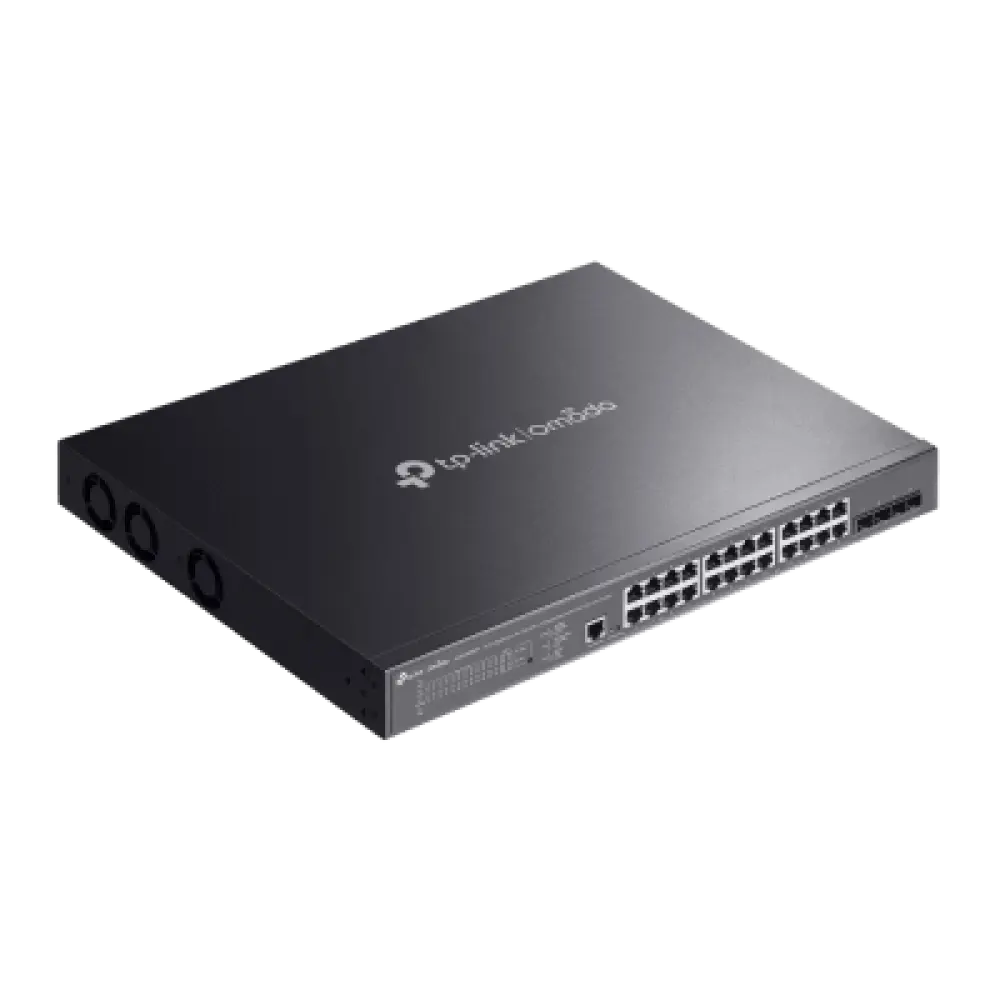 Switch L2+ Gestionado / 24 Puertos Gigabit + 4 Puertos 10G SFP+ / 16 PoE+ (30W) + 8 PoE++ (90W) / 128 Gbps / 500W PoE Budget / SDN Cloud