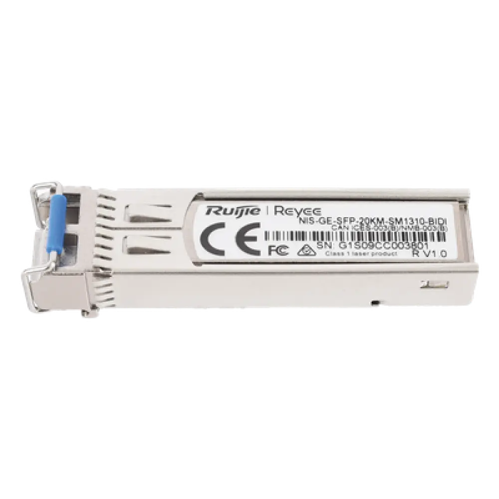 Transceptor SFP Industrial / BIDI Monomodo / 1 Gbps / 20 km (65616.80 ft) / TX 1310 nm / RX 1550 nm / Hot Swapping / -40° a 85° C