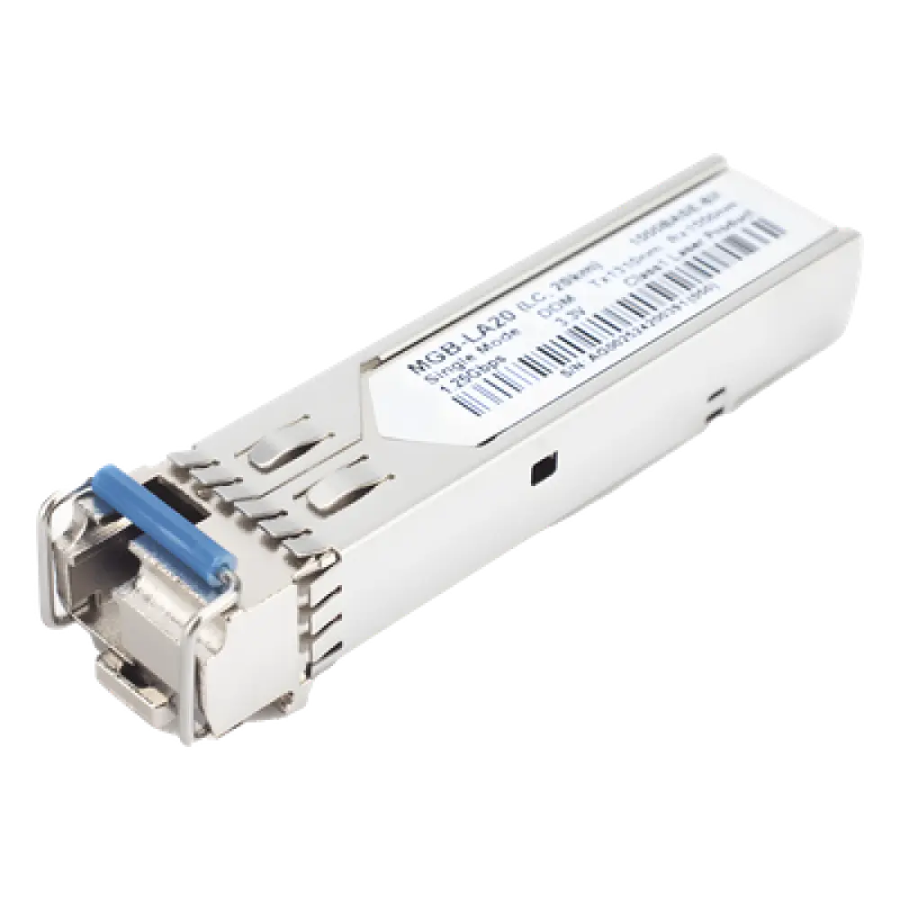 Transceptor WDM SFP / 1G LC / Mono Modo / 20 km / 1310nm TX 1550nm RX / 66 pies