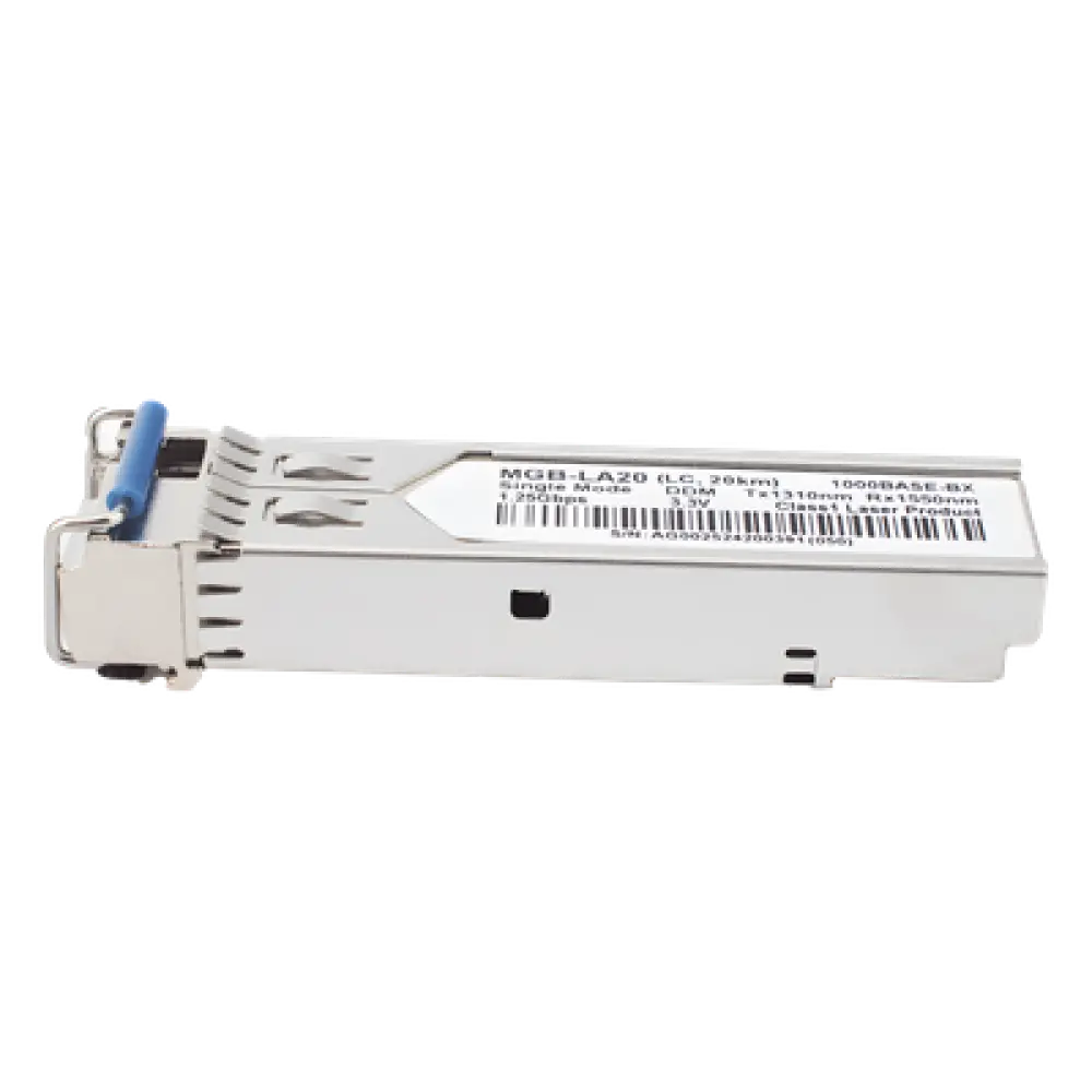 Transceptor WDM SFP / 1G LC / Mono Modo / 20 km / 1310nm TX 1550nm RX / 66 pies