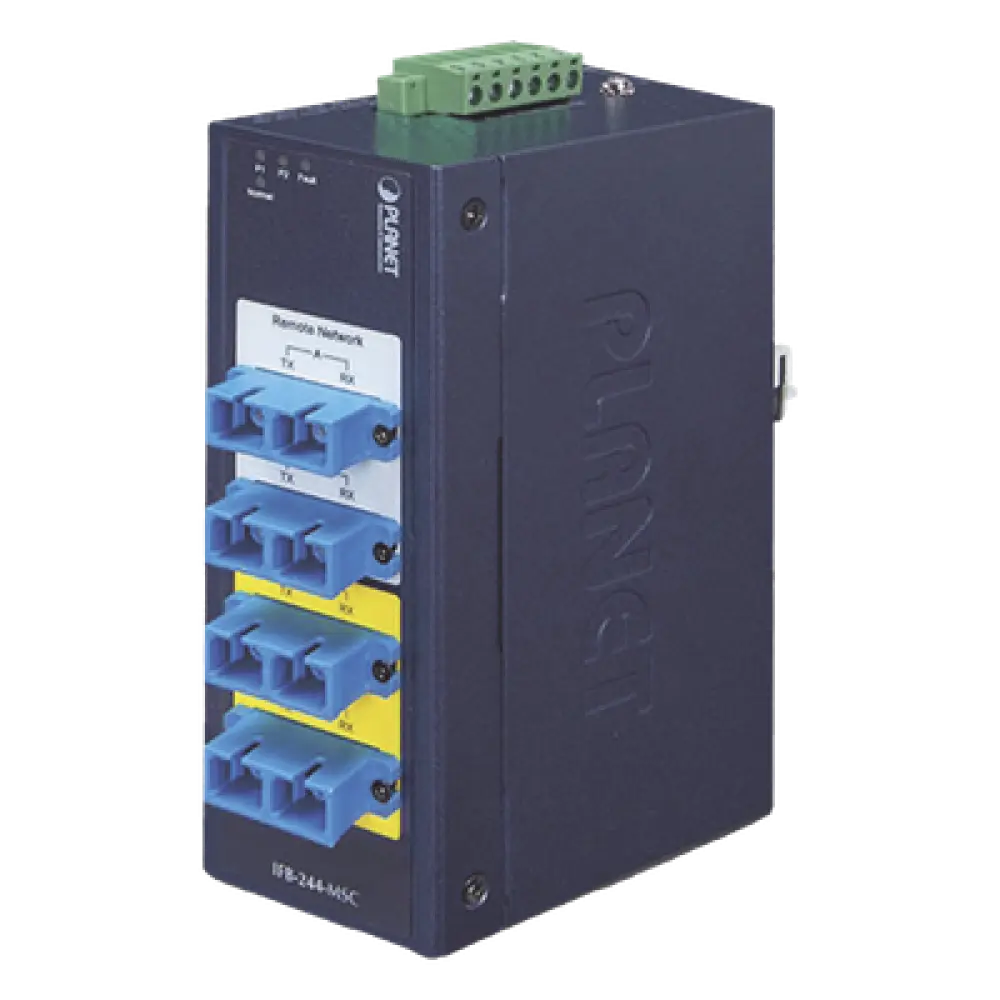 Switch Industrial Bypass de Fibra Óptica / Multimodo SC / 2 Canales / Conmutación Ultrarrápida / Pérdidas Ultrabajas