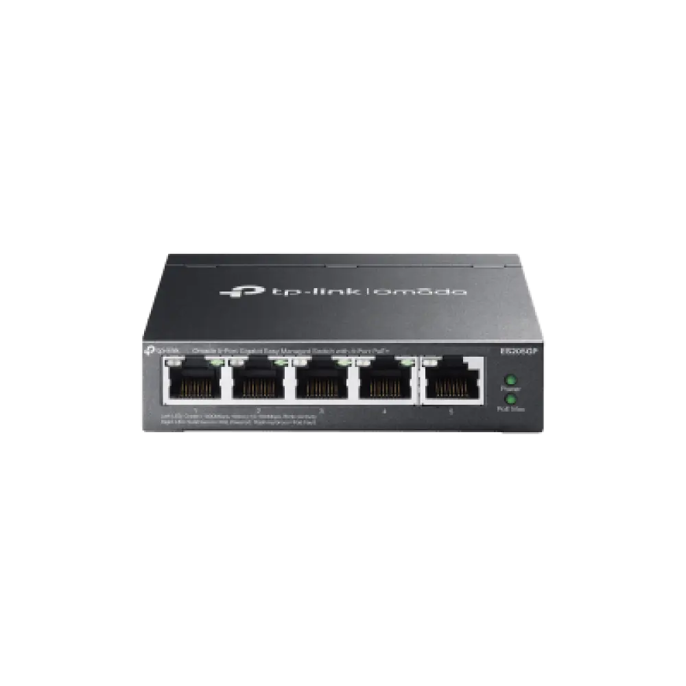 Switch Gestionado / 5 Puertos Gigabit / 4 Puertos PoE+ / 65W / Cloud SDN / Sin Ventiladores