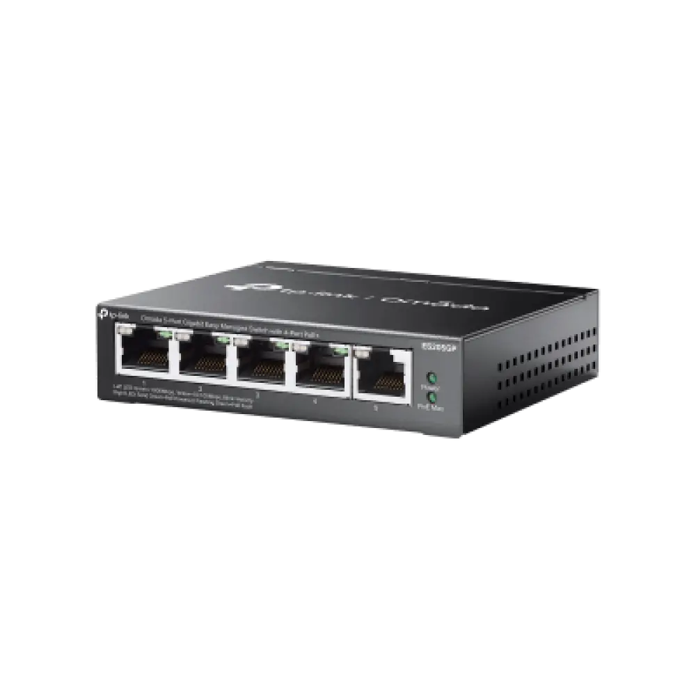 Switch Gestionado / 5 Puertos Gigabit / 4 Puertos PoE+ / 65W / Cloud SDN / Sin Ventiladores
