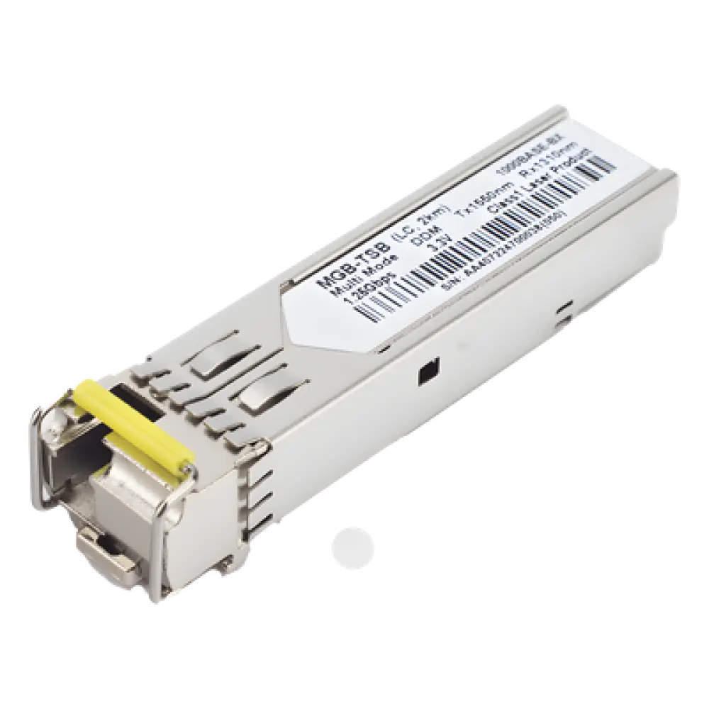 Transceptor SFP / 1000BASE-BX WDM / TX 1550 nm / Monomodo 2 km / LC Simplex / Industrial -40 °C a 85 °C (-40 °F a 185 °F)