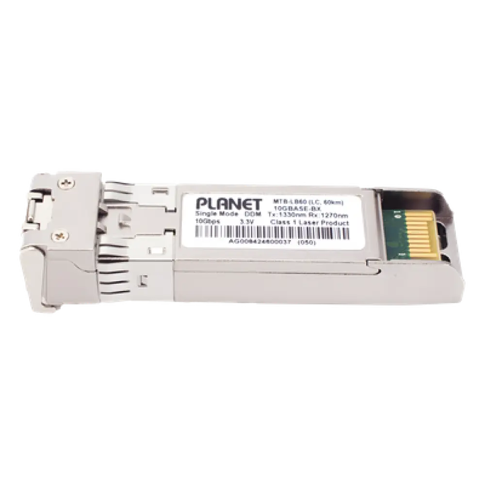 Transceptor WDM SFP+ / 10G LC / Fibra Monomodo 60 km (37 mi) / Hot-Swappable / 0°C a 60°C