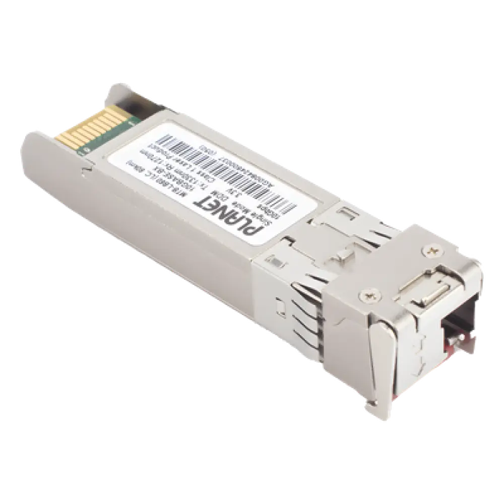 Transceptor WDM SFP+ / 10G LC / Fibra Monomodo 60 km (37 mi) / Hot-Swappable / 0°C a 60°C