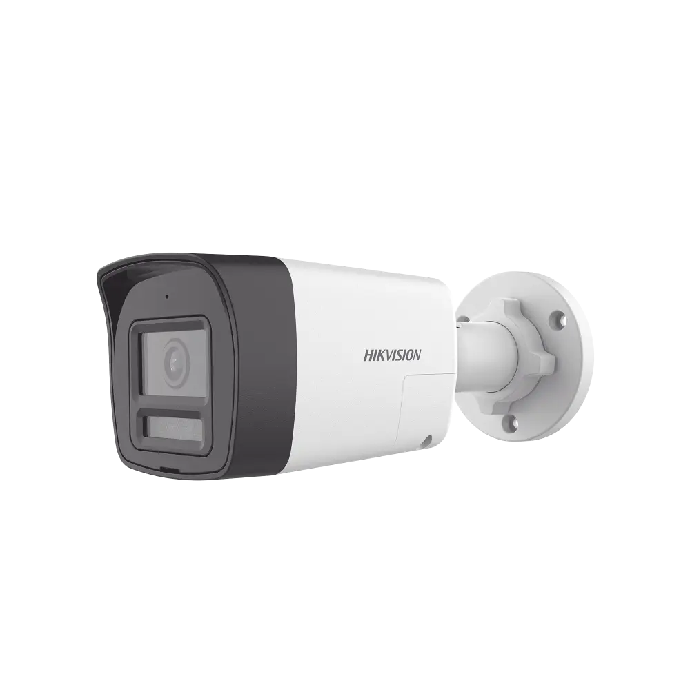 [Audio Bidireccional + Dual Light + ColorVu] Bala TURBOHD 2 Megapixel (1080p) / Lente 2.8 mm / 30 mts IR EXIR + 20 mts Luz Blanca / Micrófono y Bocina Integrado / Exterior IP67 / Metal / dWDR