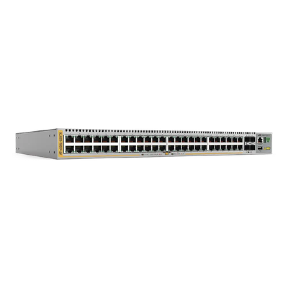 Switch / Capa 3 / 24 puertos Gbps / 4 puertos SFP+ 10G / PoE+ 740W / Stacking 8 unidades / Doble PSU redundante