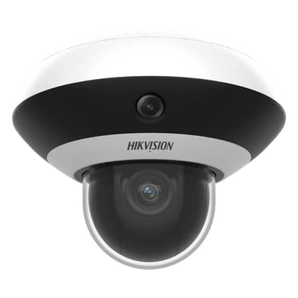 Mini Domo PanoVu IP / 4 Megapixel UHD / 1 PTZ 4X Zoom + 3 Lentes Panorámicos 360° / H.265 / IR 10 m (32.8 ft) / PoE+ / dWDR / Uso en Interior