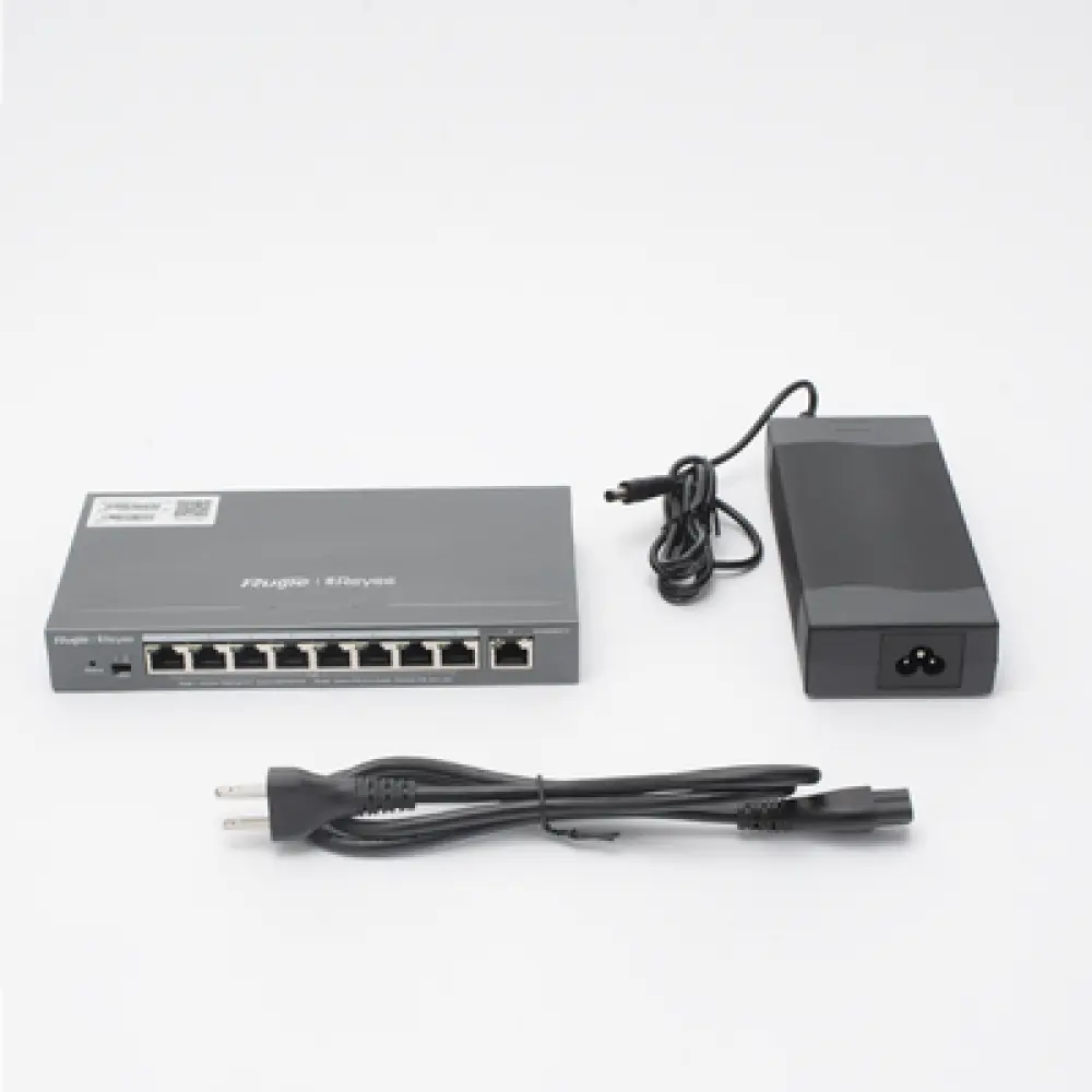 Switch Administrable PoE+ / 9 Puertos Gigabit / 8 Puertos PoE+ 802.3af/at / 120 W / Alcance Extendido 250 m (820.2 ft) / Sin Ventilador