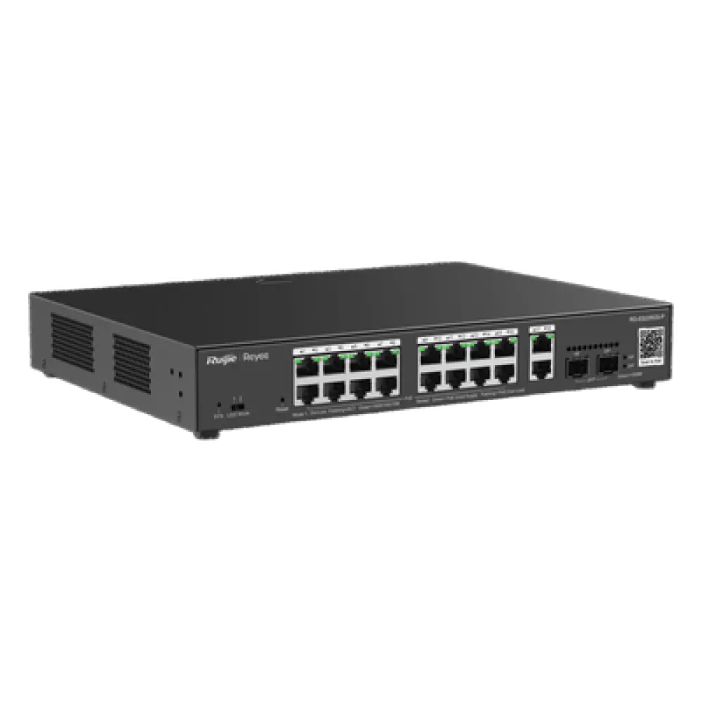 Switch PoE Administrable / 16 Puertos Gigabit PoE+ / 2 SFP 1Gb / 250W / 40 Gbps / Gestión en la Nube