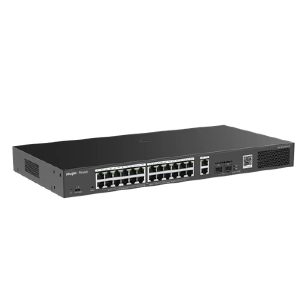 Switch PoE+ Smart / 24 Puertos Gigabit / 370W / 2 SFP 1Gb / 56 Gbps / 41.66 Mpps
