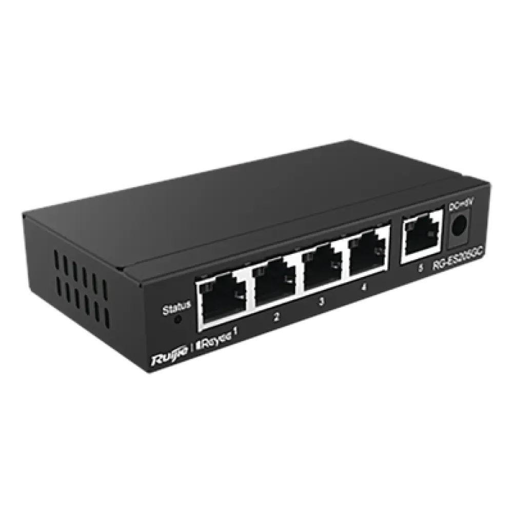Switch Administrable / 5 Puertos Gigabit / Capacidad 10 Gbps / Gestión Cloud y Móvil / 16 VLANs / 5W Máximo