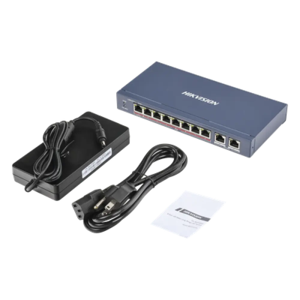 Switch PoE+ / 7 Puertos 10/100 Mbps 30 W / 1 Puerto Hi-PoE 90 W / 2 Uplink Gigabit / Extensión 300 m (984.3 ft) / 110 W