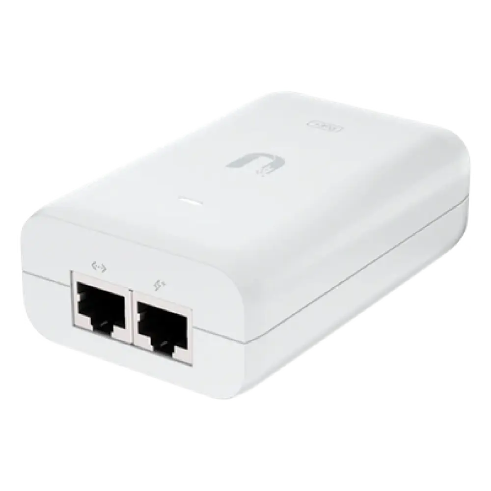 Adaptador PoE Ubiquiti (48 VDC, 0.65A) puerto Gigabit, ideal para equipos UniFi