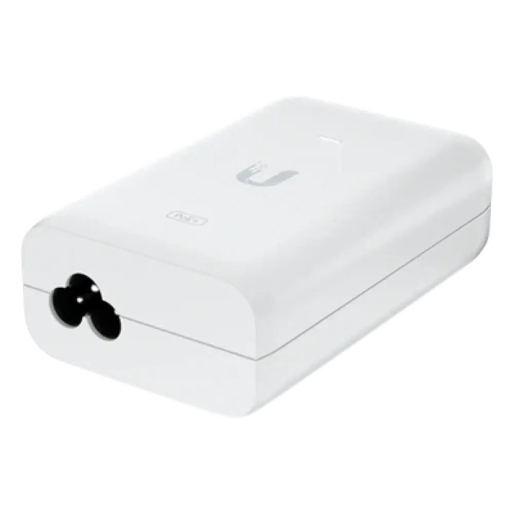 Adaptador PoE Ubiquiti (48 VDC, 0.65A) puerto Gigabit, ideal para equipos UniFi