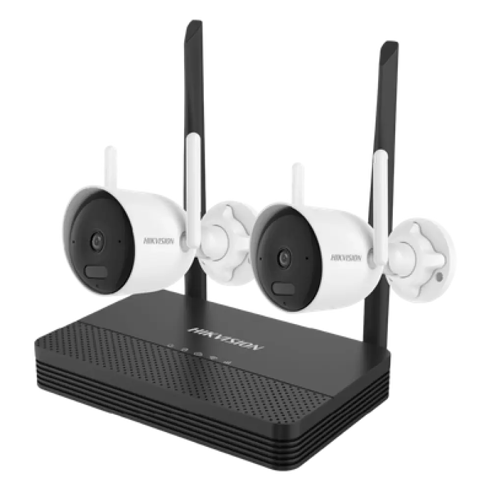 Kit de Videovigilancia IP Inalámbrico / 4 Megapixel / NVS 4 Canales / 2 Cámaras Bala Exterior / Dual Light 30 m (98.4 ft) / Audio Bidireccional / Wi-Fi 2.4 GHz / Micro SD 512 GB