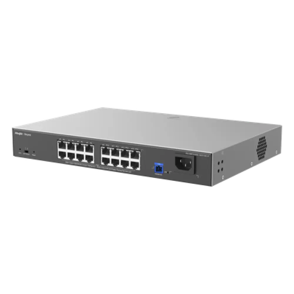 ONU/Switch PoE+ Híbrido Capa 2 / 16 Puertos 1000BASE-T / 1 Puerto PON 1G SC/UPC / 240W PoE+ / 34 Gbps / 6 kV Protección / 12.99 x 9.02 x 1.73 in.