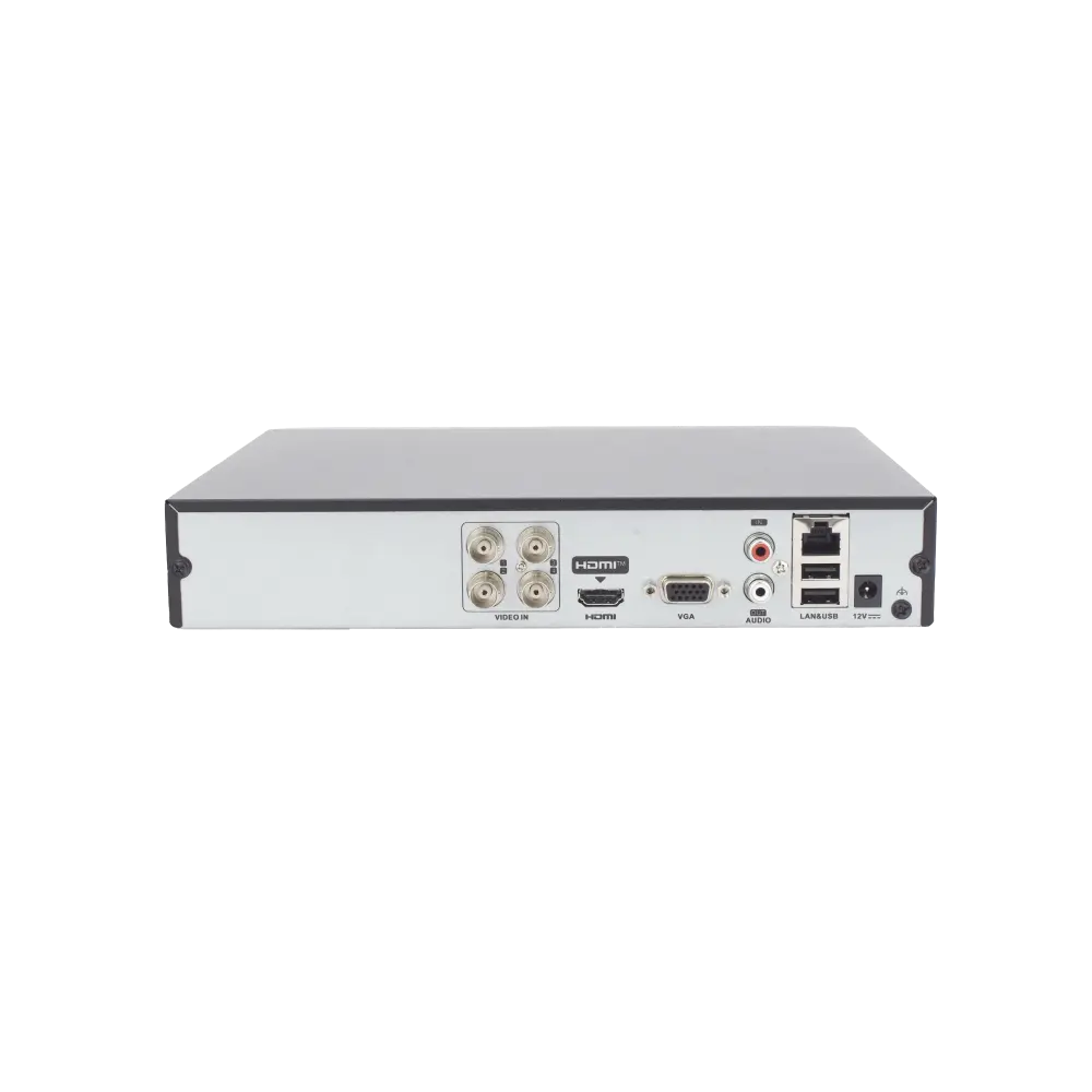 [Audio Bidireccional] DVR 4 Canales TurboHD + 1 Canal IP / 2 Megapixel (1080p) Lite / Acusense Lite (Evita Falsas Alarmas) / Audio por Coaxitron / 1 Bahia de Disco Duro / H.265+ / Salida de Vídeo Full HD