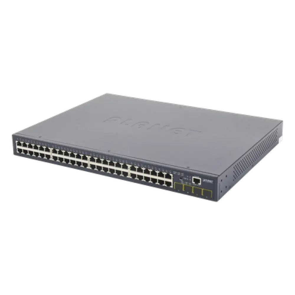 Switch Administrable Capa 2 / 48 Puertos Gigabit / 4 SFP / 104 Gbps / 77.38 Mpps / 1.44 x 1.44 pies
