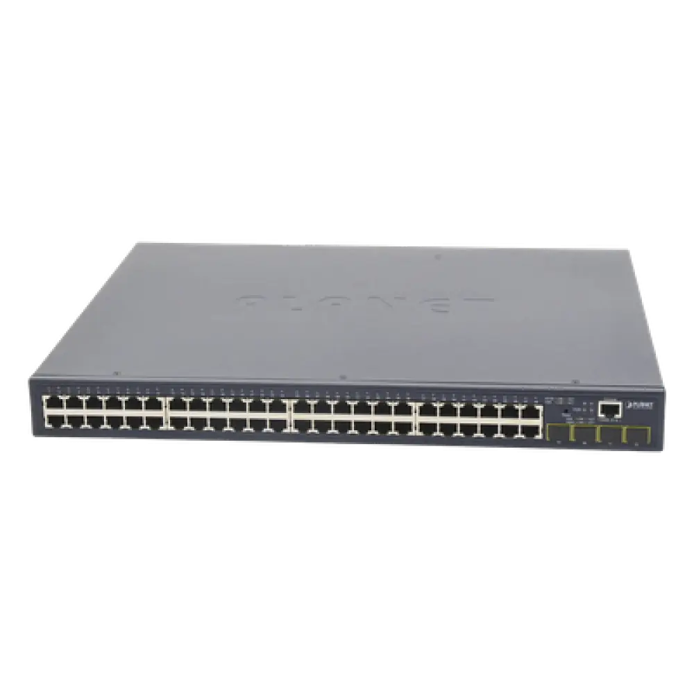 Switch Administrable Capa 2 / 48 Puertos Gigabit / 4 SFP / 104 Gbps / 77.38 Mpps / 1.44 x 1.44 pies