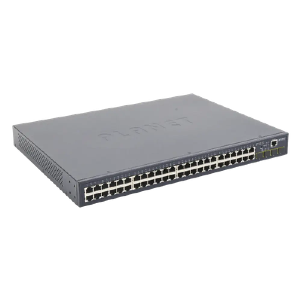 Switch Administrable Capa 2 / 48 Puertos Gigabit / 4 SFP / 104 Gbps / 77.38 Mpps / 1.44 x 1.44 pies