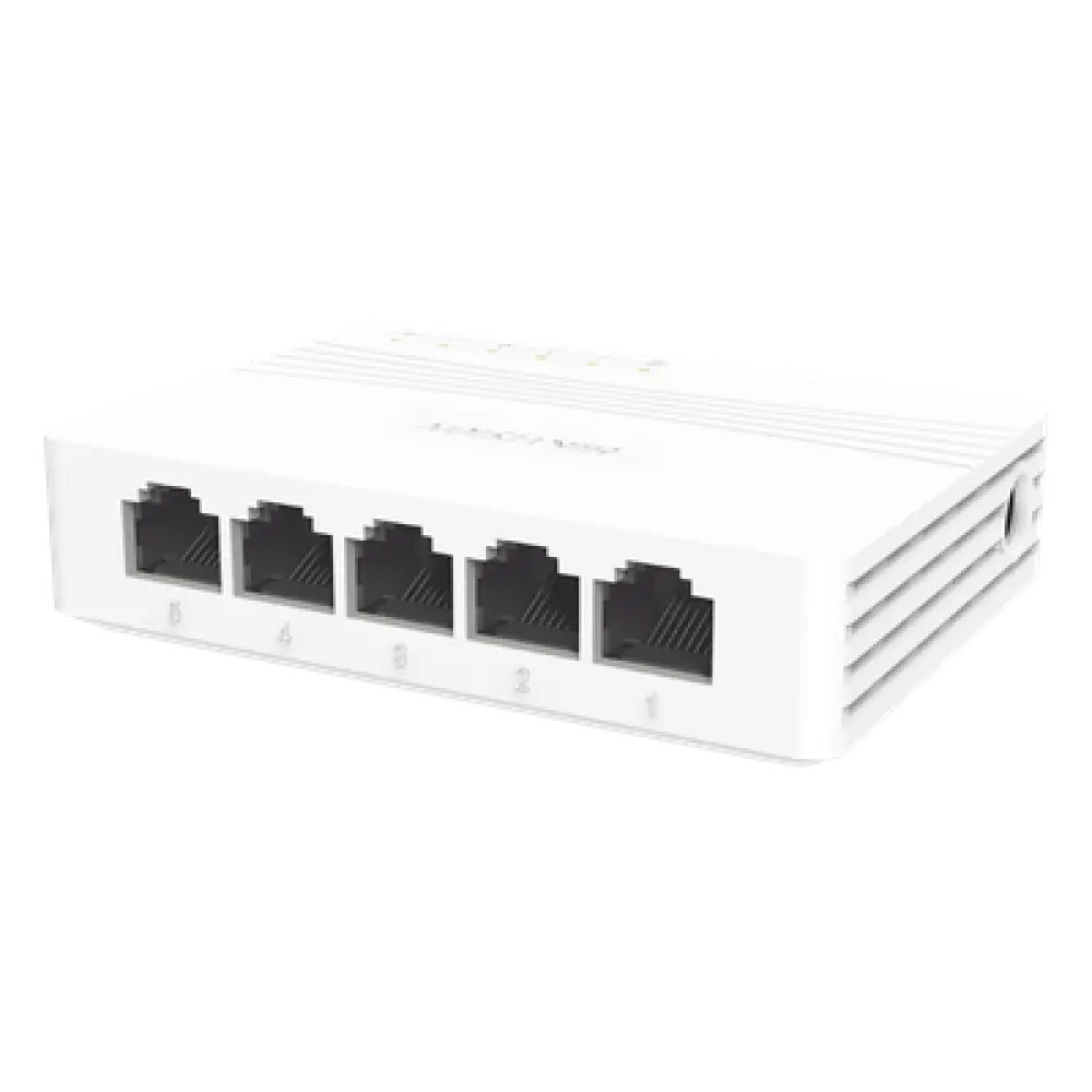 Switch Gigabit No Administrable de Escritorio con 5 puertos 10 / 100 / 1000 Mbps / Diseño Compacto y Estetico