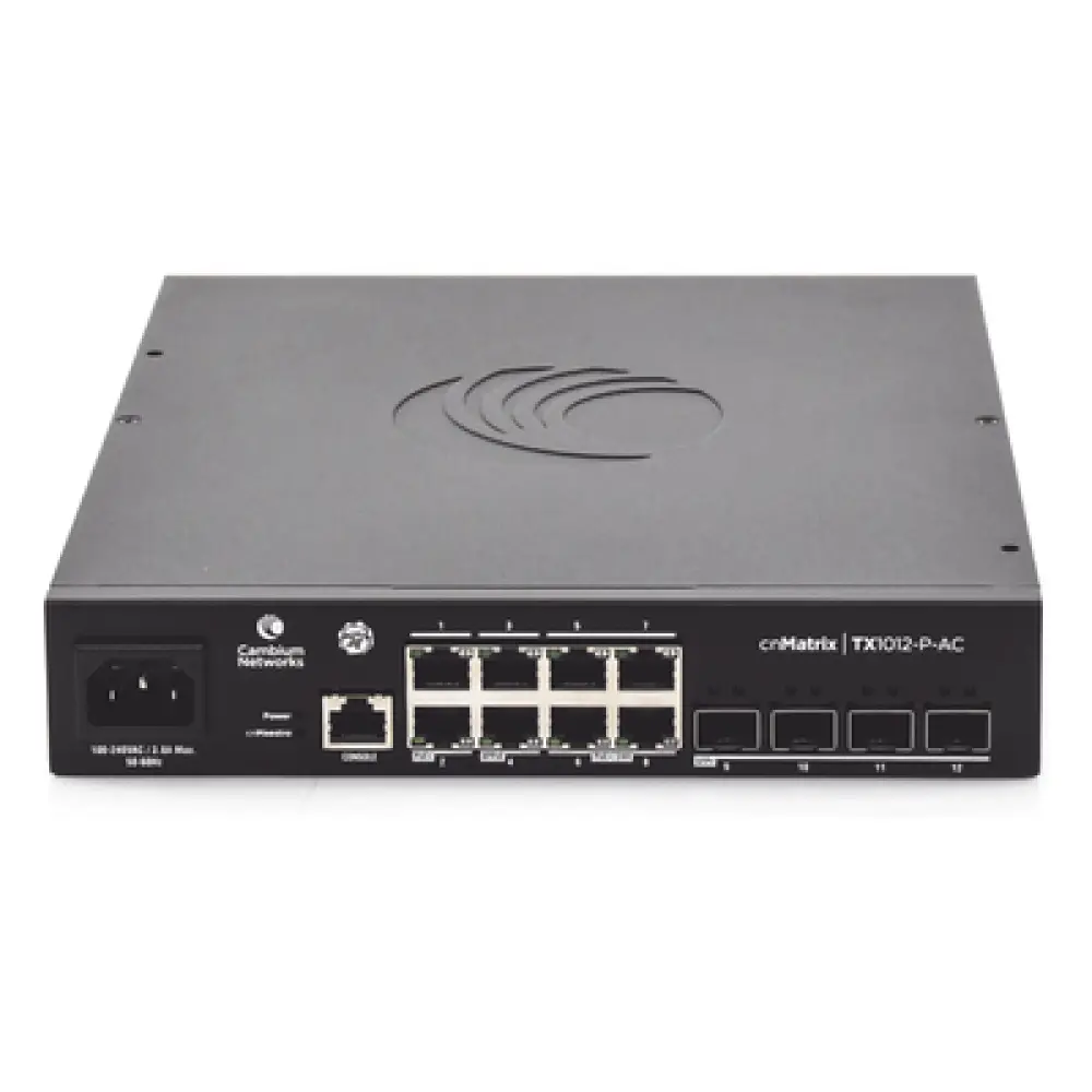 Switch PoE / Capa 2 y 3 / 8 Puertos Gigabit / 4 SFP+ / Rendimiento 96 Gbps / PoE 200W 802.3af/at