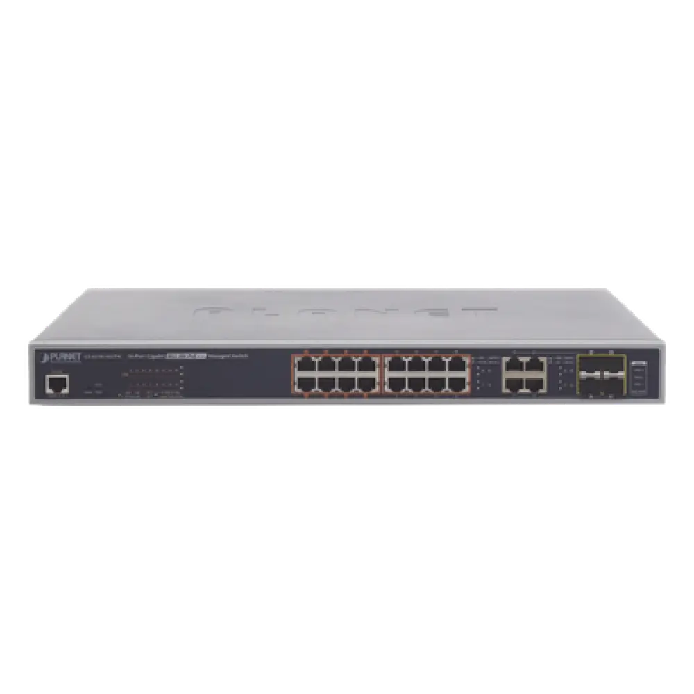 Switch administrable L2 / 16 puertos Gigabit Ultra PoE 60W / 4 puertos Combo TP/SFP / Presupuesto PoE 400W / Dual Stack IPv6/IPv4