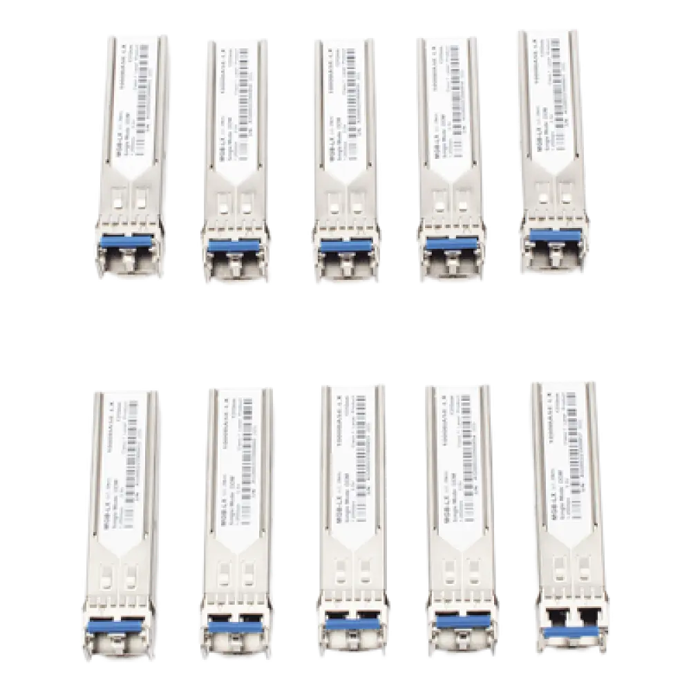 Transceptor SFP / 1Gbps / LC Monomodo / 1310nm / 20km / -40°C a 75°C / Paquete 10 piezas