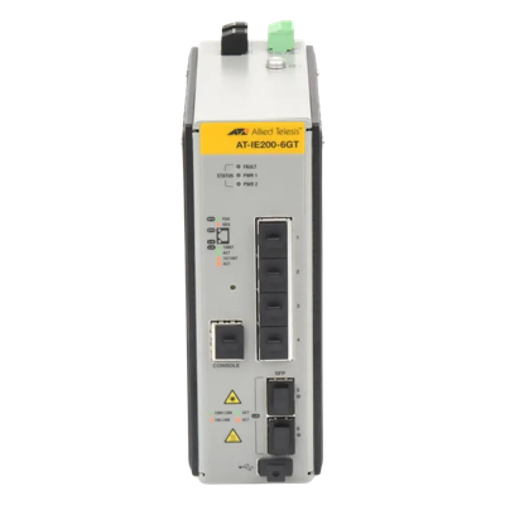Switch Industrial Administrable Capa 2 / 4 Puertos Gigabit + 2 SFP / 8.93 Mpps / -40°C a 75°C / 12-48 VDC / 1.8 x 6.3 x 5.3 in
