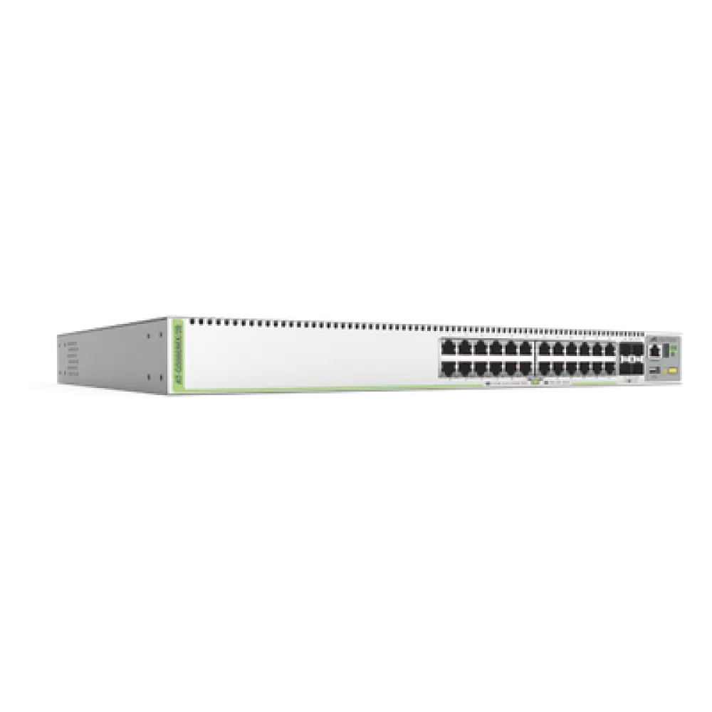(GS980MX/28) Switch Stack L3, 24 puertos 10/100/1000-T, 4 Puertos SFP+ 10G, Fuente de poder fija