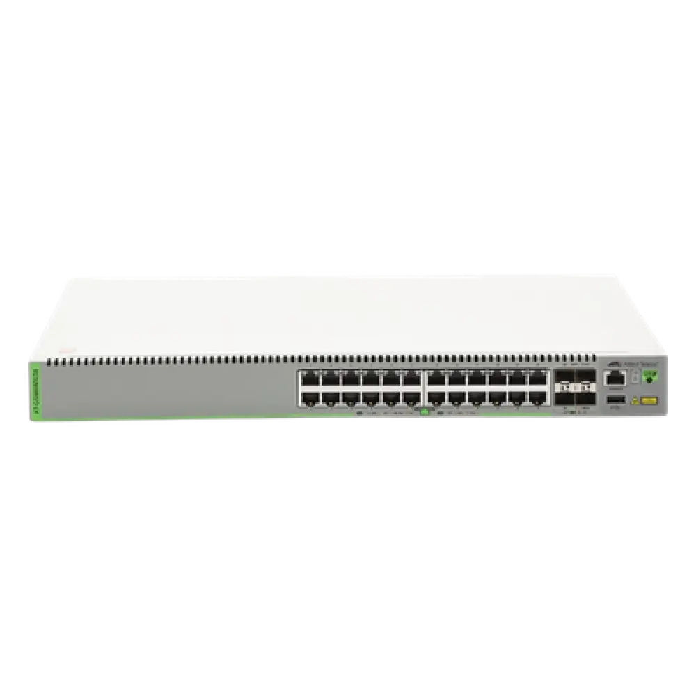 (GS980MX/28) Switch Stack L3, 24 puertos 10/100/1000-T, 4 Puertos SFP+ 10G, Fuente de poder fija