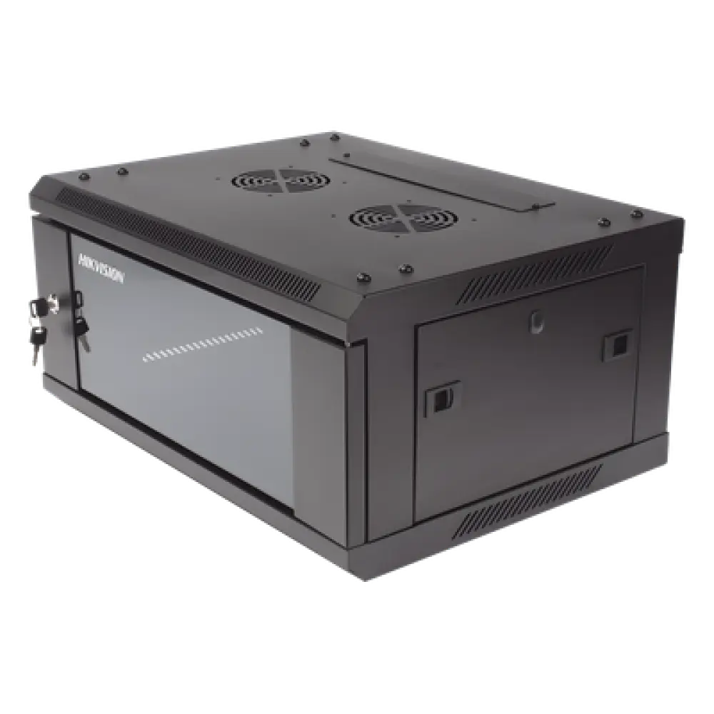 Gabinete de Montaje en Pared / 4 Unidades de Rack / 19" / Cristal Templado / Carga 40 kg / Acero / 600 x 450 x 281 mm