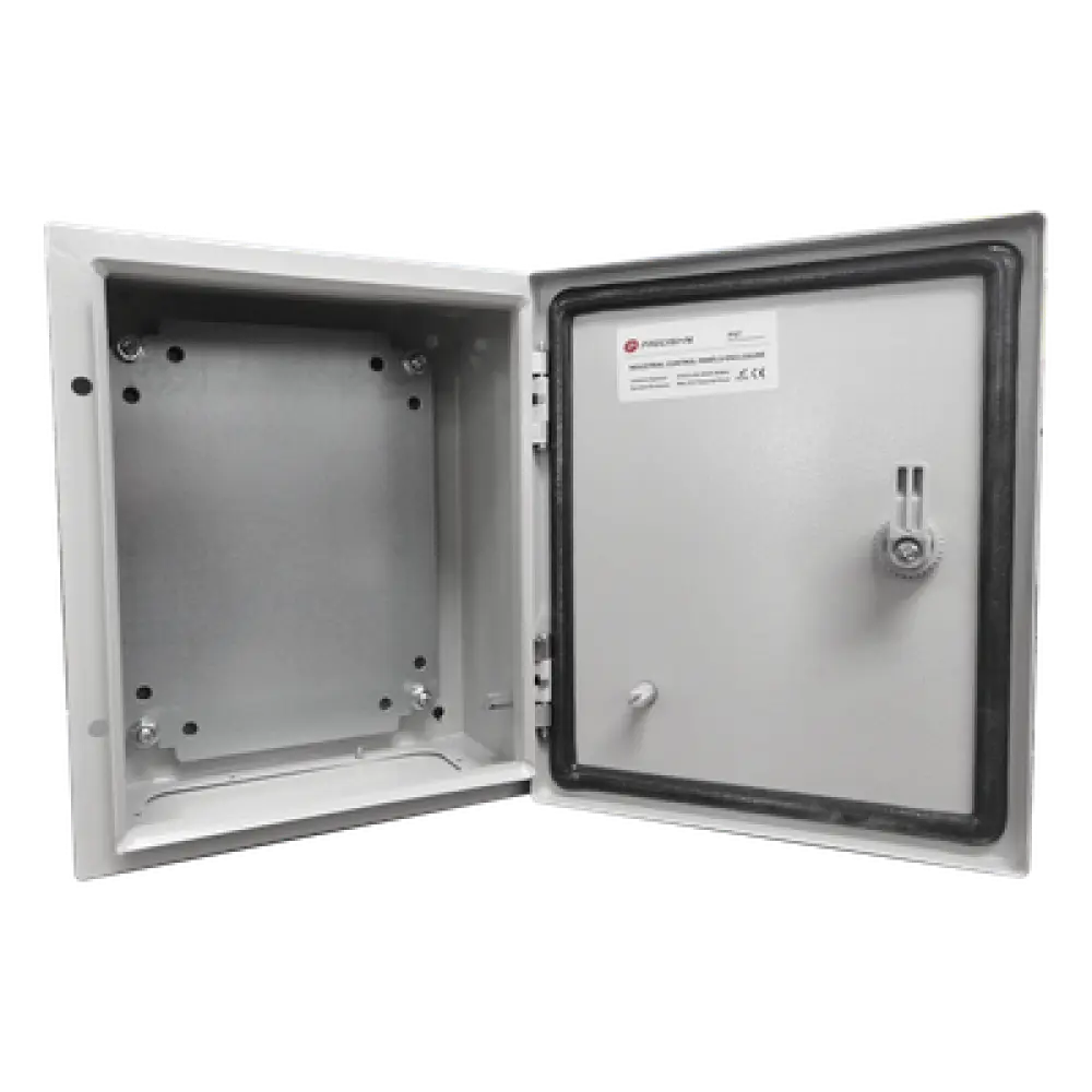 Gabinete de Acero IP66 / 400x400x200 mm / IK10 / Placa Trasera Galvanizada / Cierre con Llave / 15.7x15.7x7.9 in