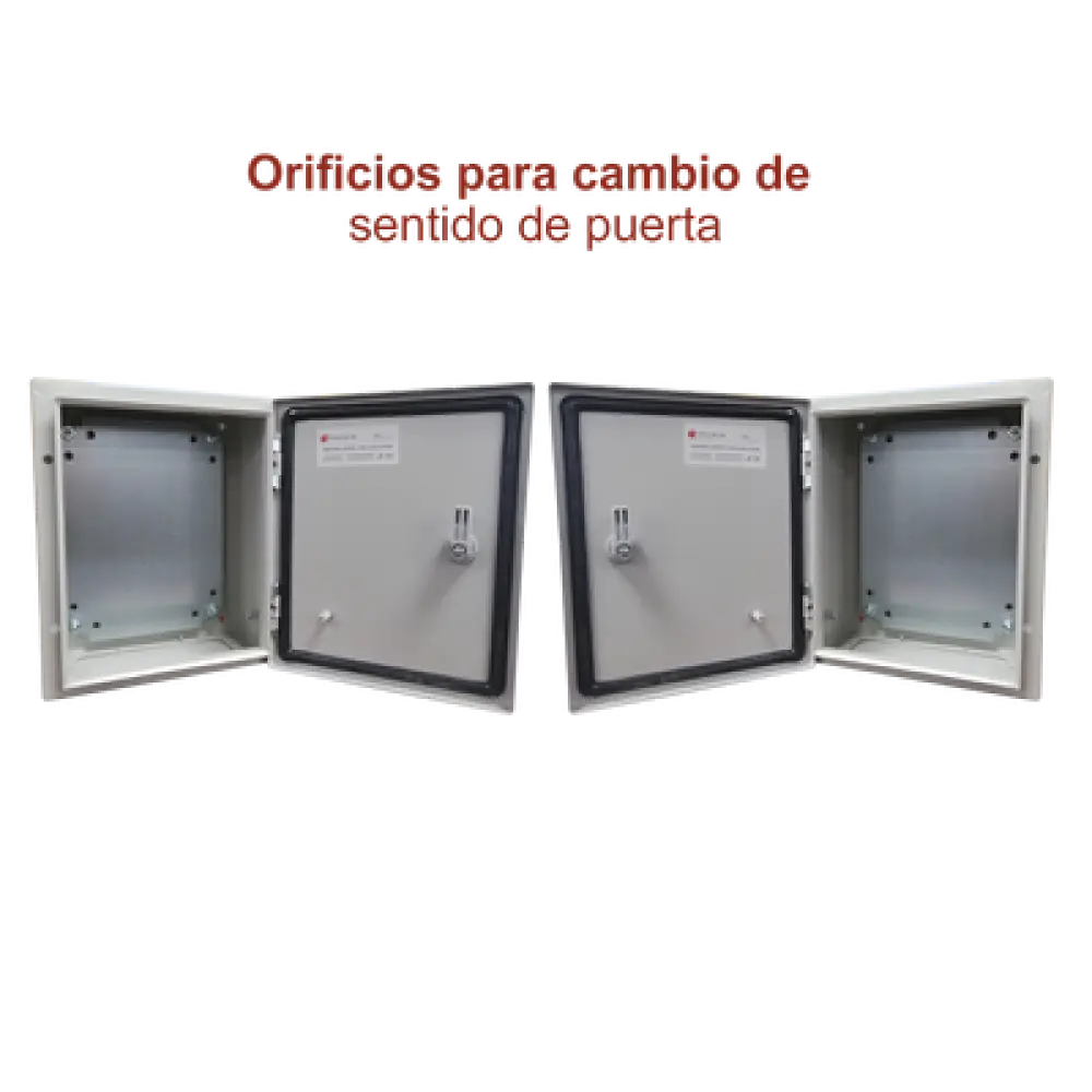 Gabinete de Acero IP66 / 400x400x200 mm / IK10 / Placa Trasera Galvanizada / Cierre con Llave / 15.7x15.7x7.9 in