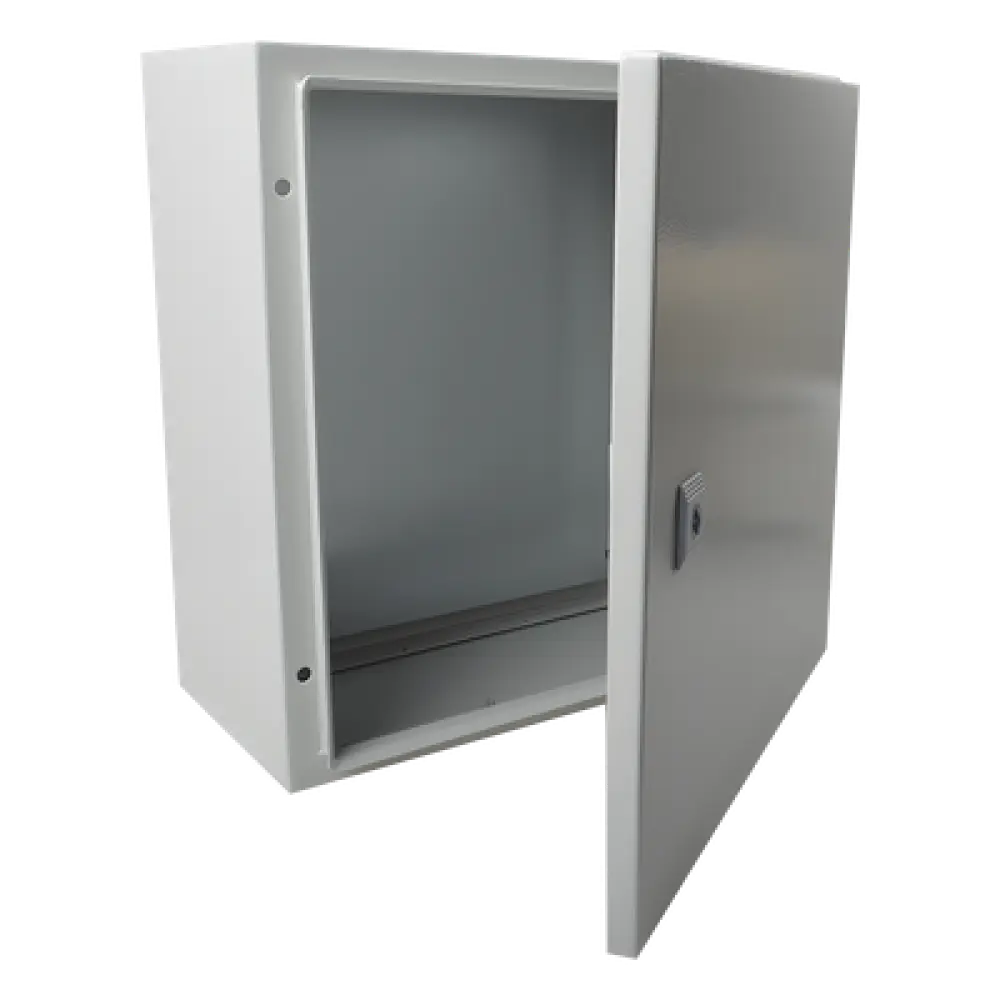 Gabinete de Acero IP66 / 400x400x200 mm / IK10 / Placa Trasera Galvanizada / Cierre con Llave / 15.7x15.7x7.9 in
