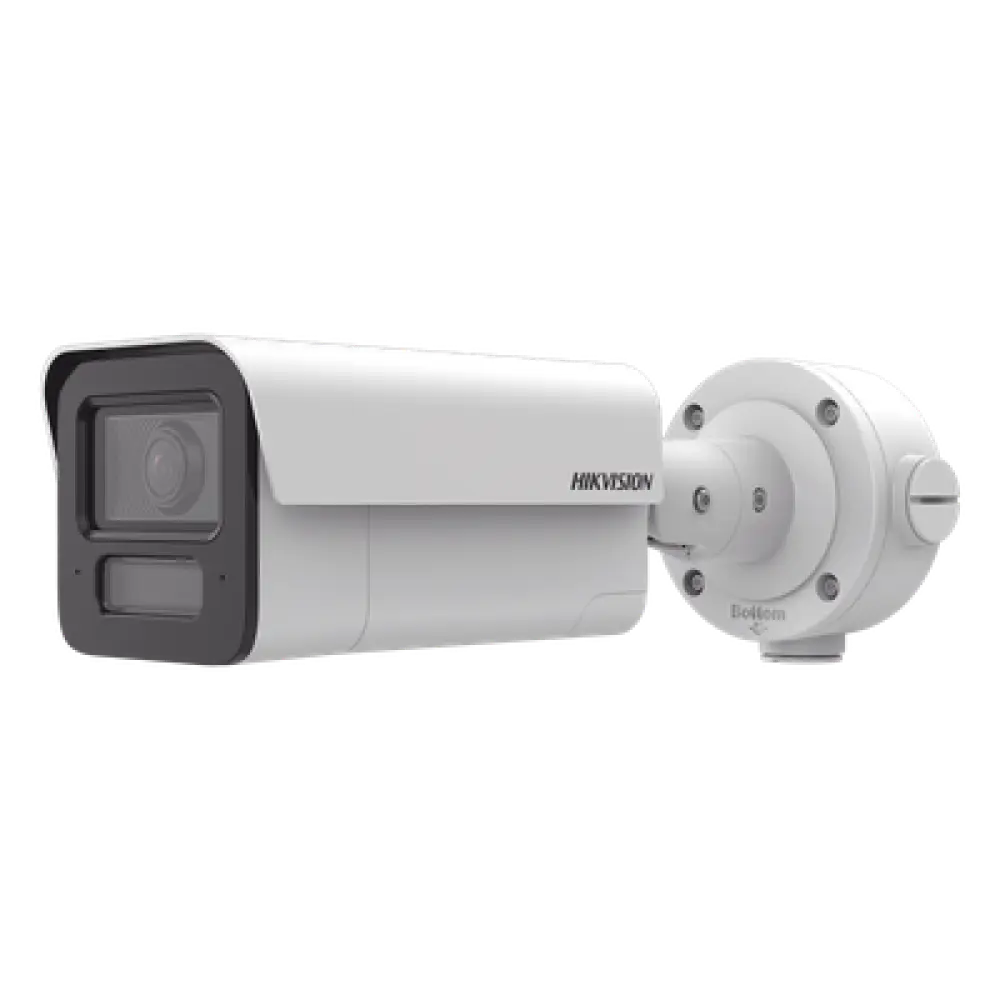 Cámara Bala IP / 4 Megapixel / Lente 2.8 mm / IR EXIR 80 m (262.5 ft) / Analíticos IA 70 m (229.7 ft) / WDR 120 dB / IP67 / IK10 / Audio Bidireccional