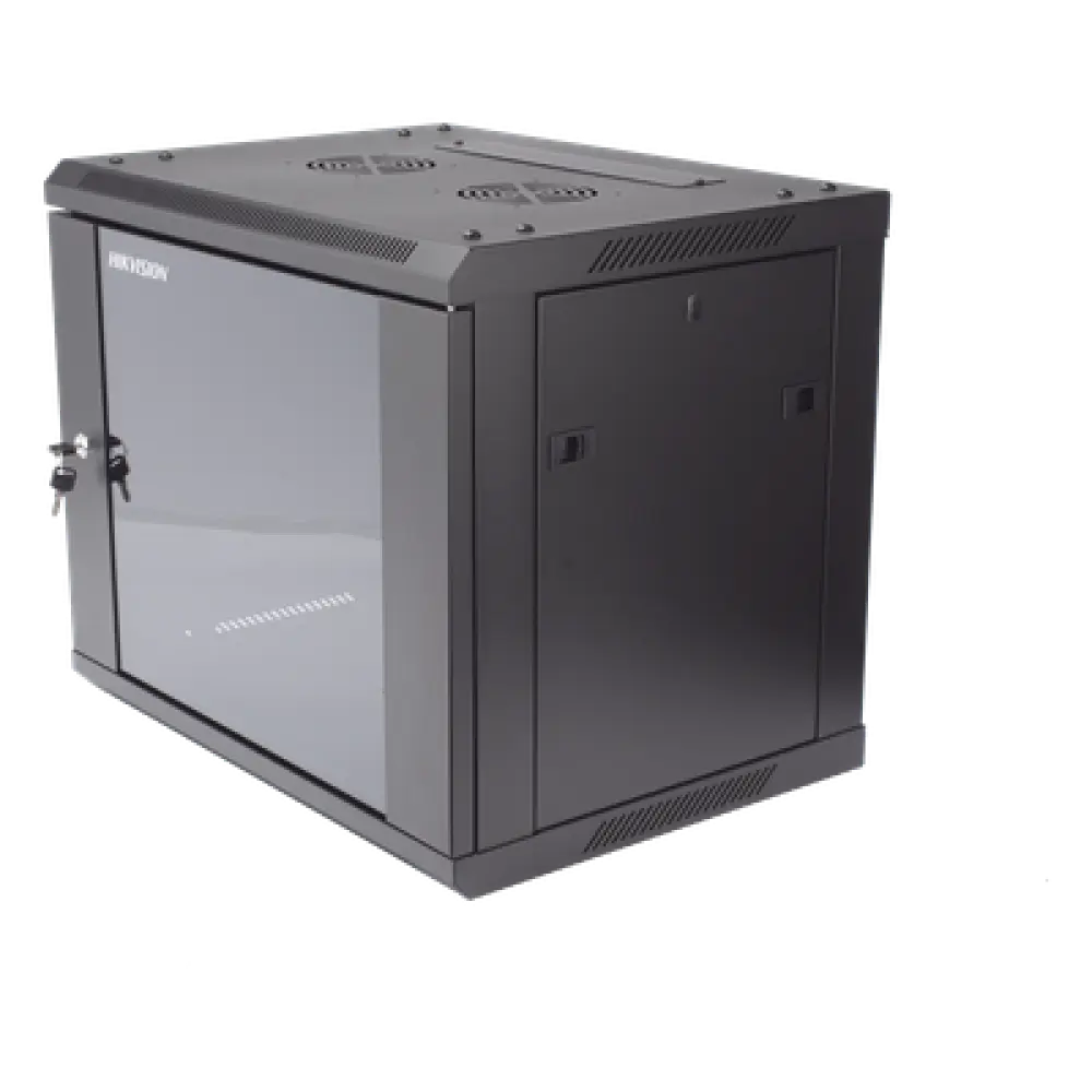 Gabinete de Montaje en Pared y Piso / 9 Unidades de Rack / 19 Pulgadas / Cristal Templado / Carga 40 kg / 600 x 501 x 450 mm