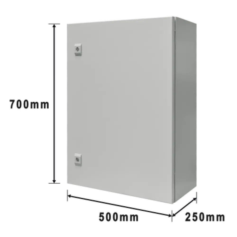 Gabinete de Acero para Intemperie / IP66 / IK10 / 500 x 700 x 250 mm / Placa Trasera Galvanizada / Cerradura con Llave