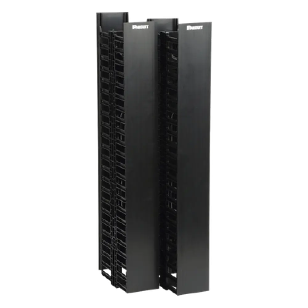 Organizador Vertical de Cables / Doble Cara / 45 RU / 5x12in / 4.9in Ancho / 6.9ft Altura / Negro