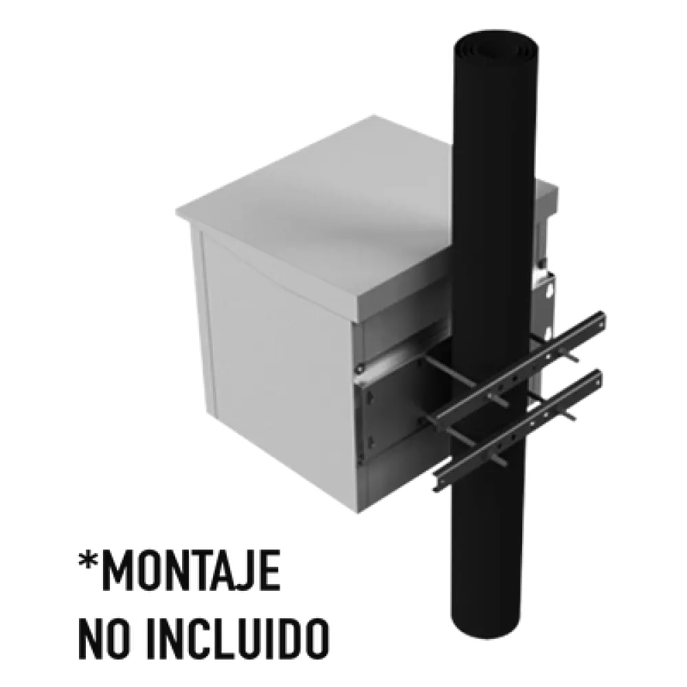 Gabinete de Exterior con Rack 19" / 9U / Ventiladores con Termostato Ajustable / Acero Galvanizado / Gabinete Armado