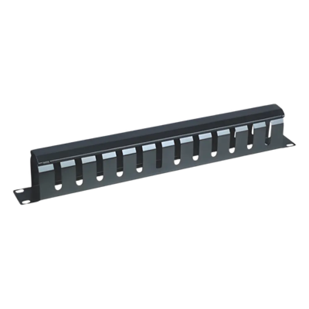 Organizador de Cables Horizontal / 1U para Rack 19" / Capacidad 60 Cables Cat5 o 50 Cat6 / Cubierta Metálica / Ventilación 50%